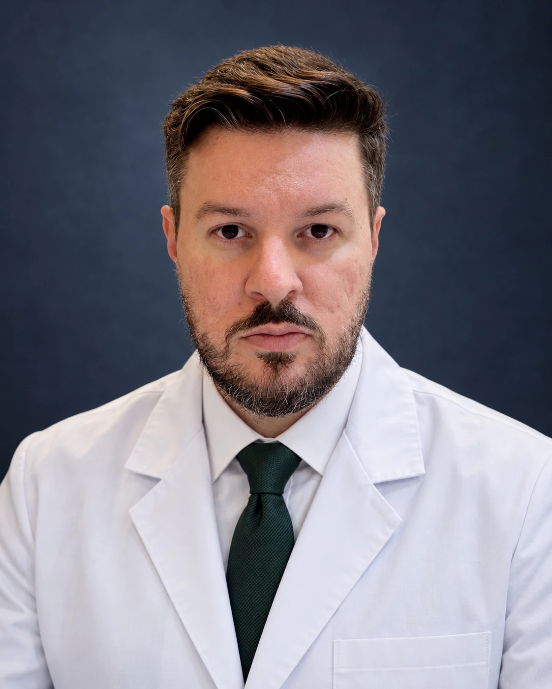 Dr. Rafael William de Souza usando jaleco branco